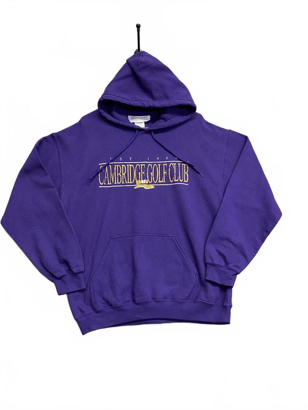 Purple Cambridge Golf Club Hooded Sweatshirt Levelwear Tag on Gildan Size Medium